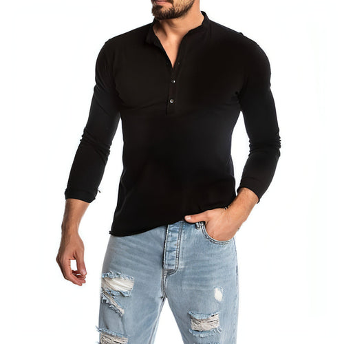 Men's Fashion Solid Color Long Sleeve O-neck T-shirts Mens - My Store
