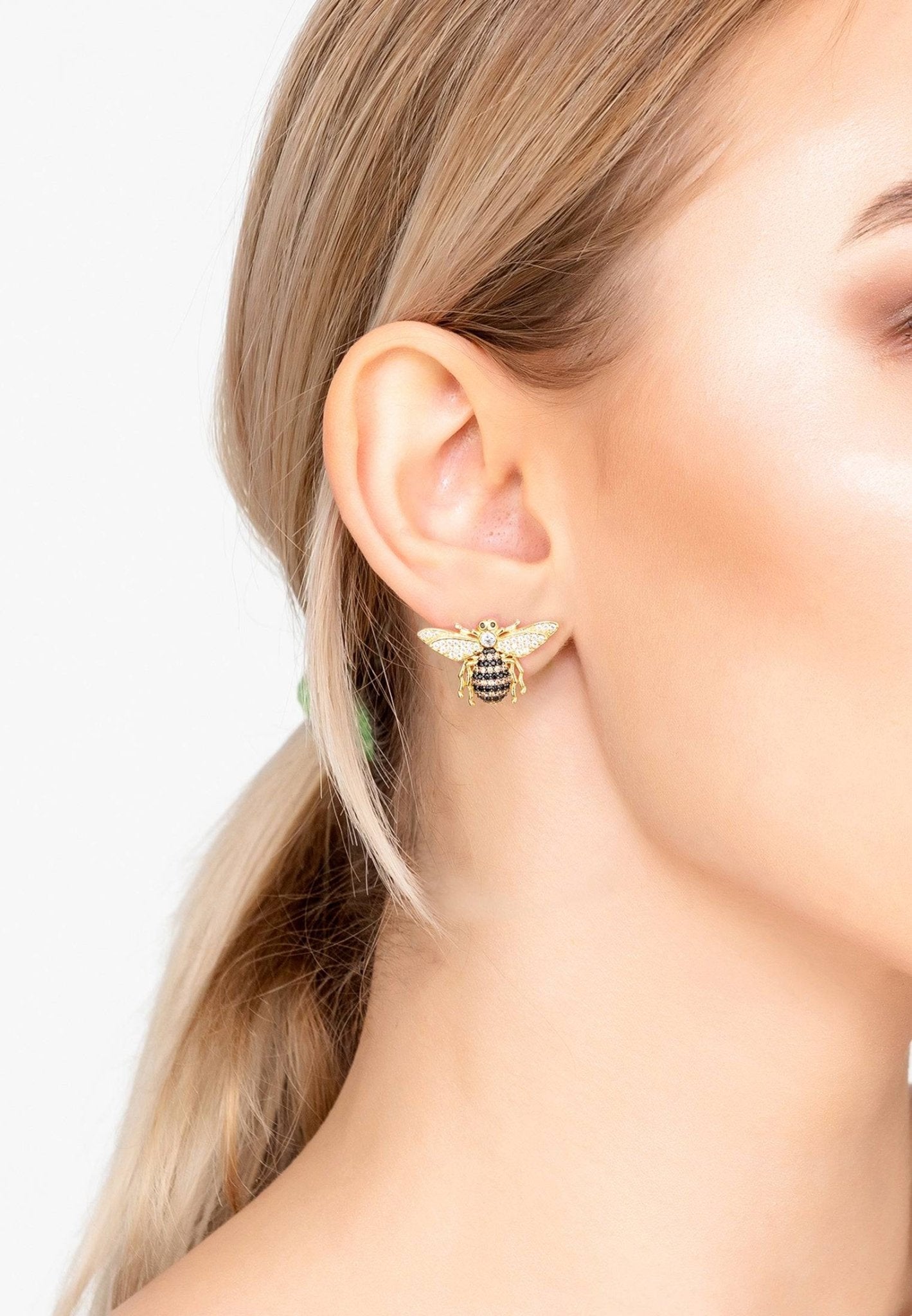 Honey Bee Stud Earrings Gold - My Store
