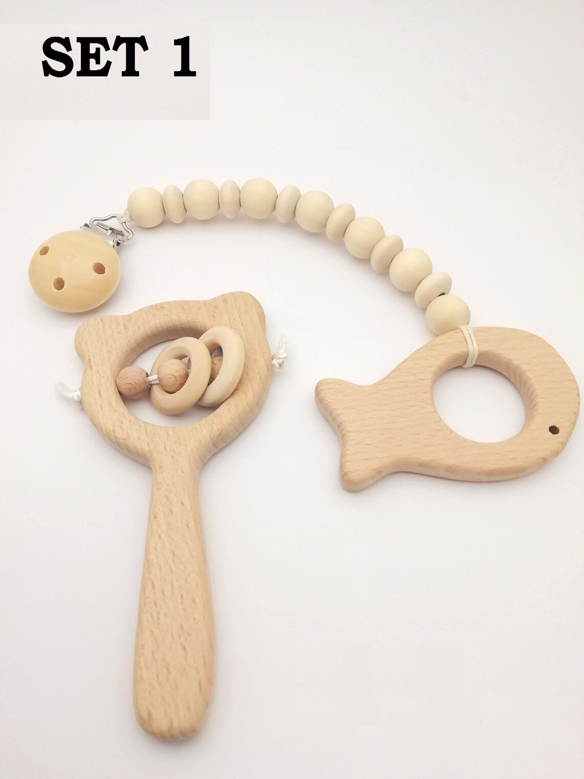 Wooden baby toys Rattle