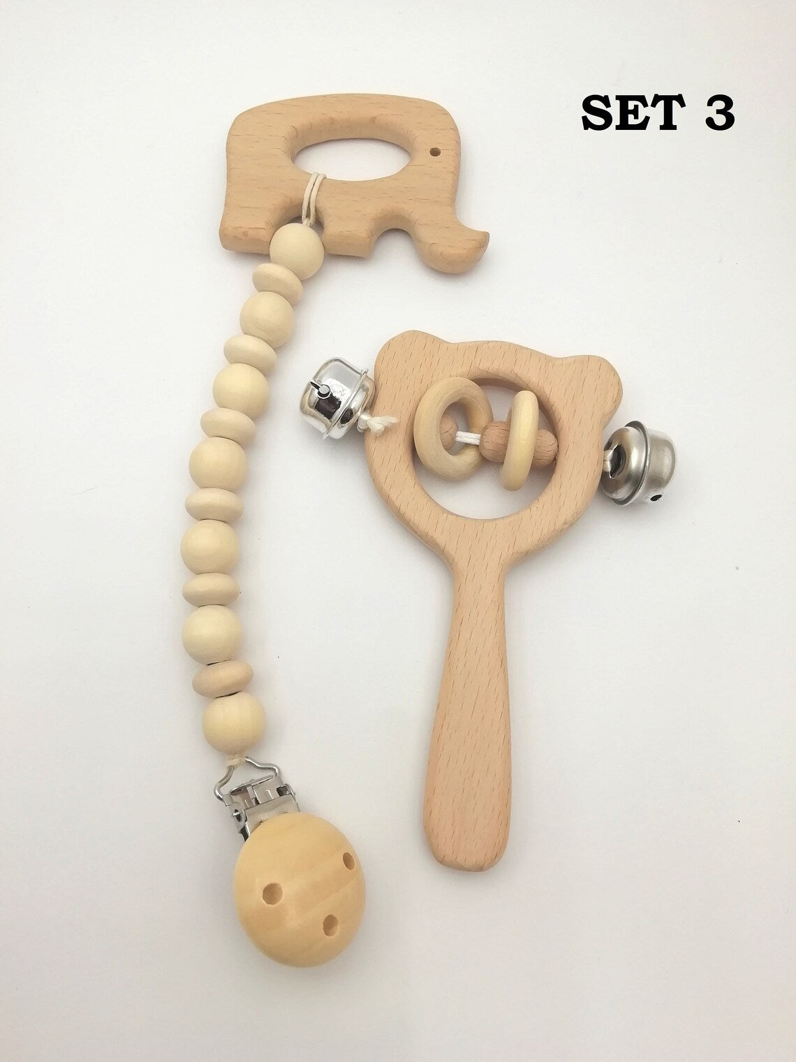 Wooden baby toys Rattle