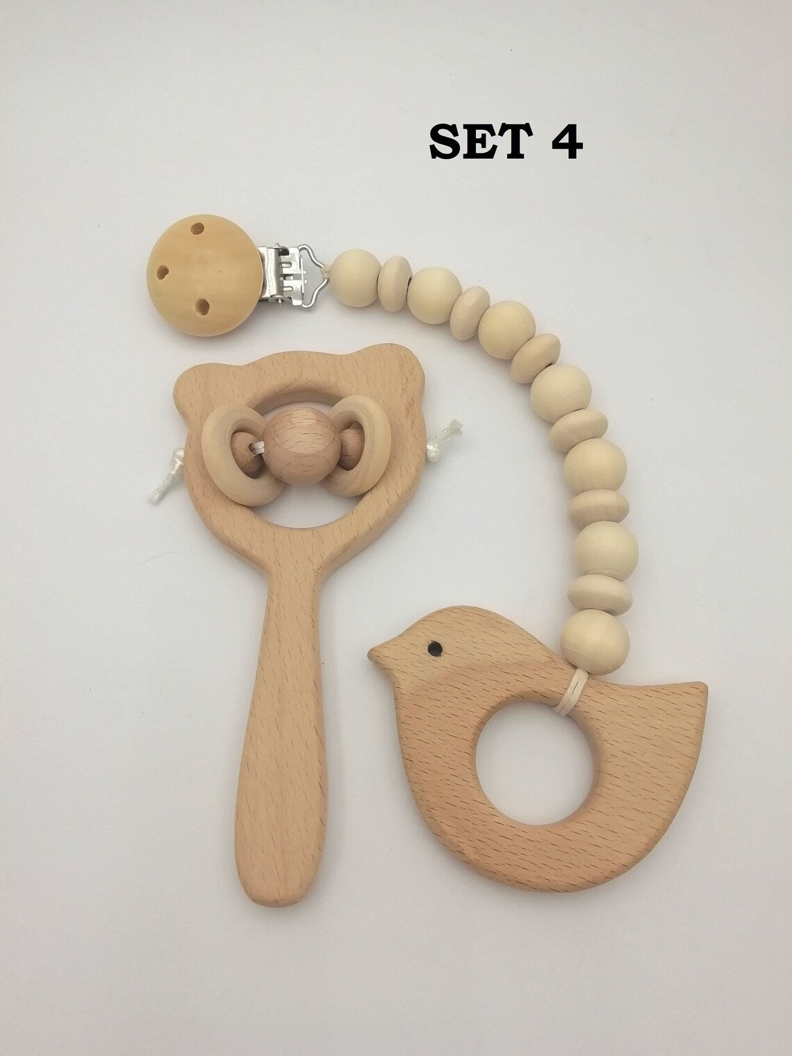 Wooden baby toys Rattle