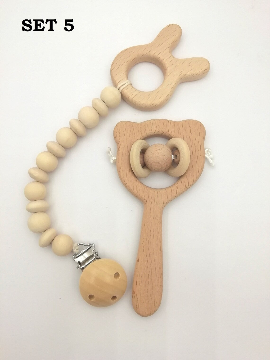 Wooden baby toys Rattle
