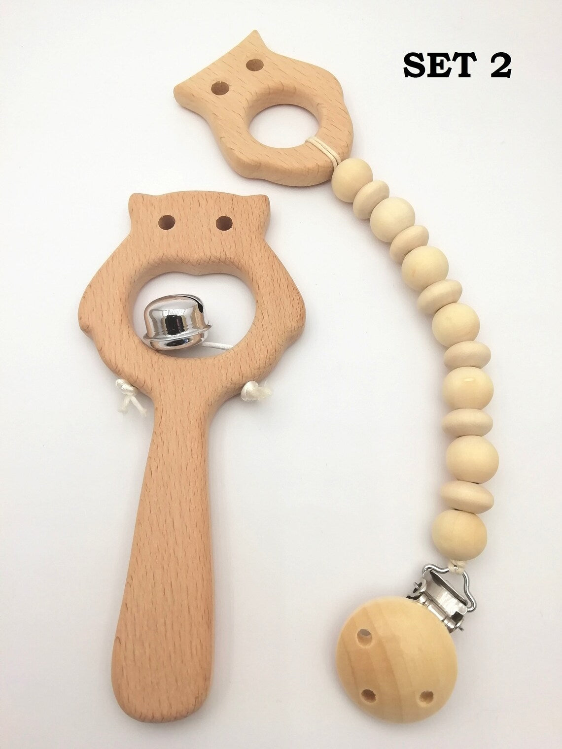 Wooden baby toys Rattle