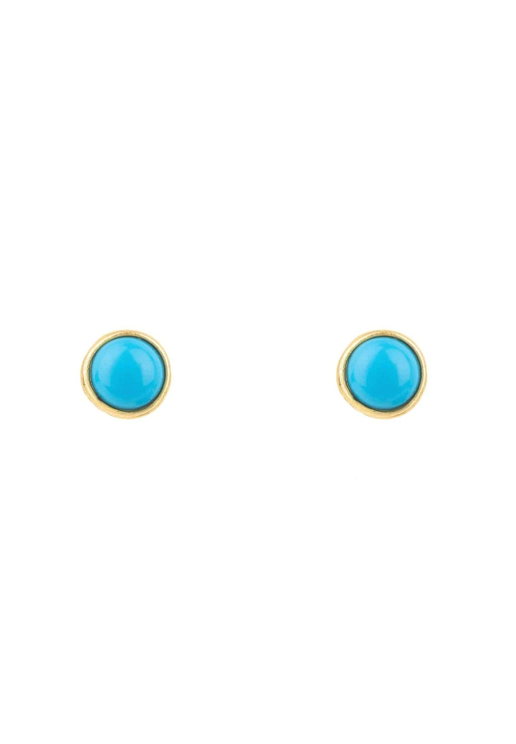 Petite Gemstone Earrings Gold Turquoise - My Store