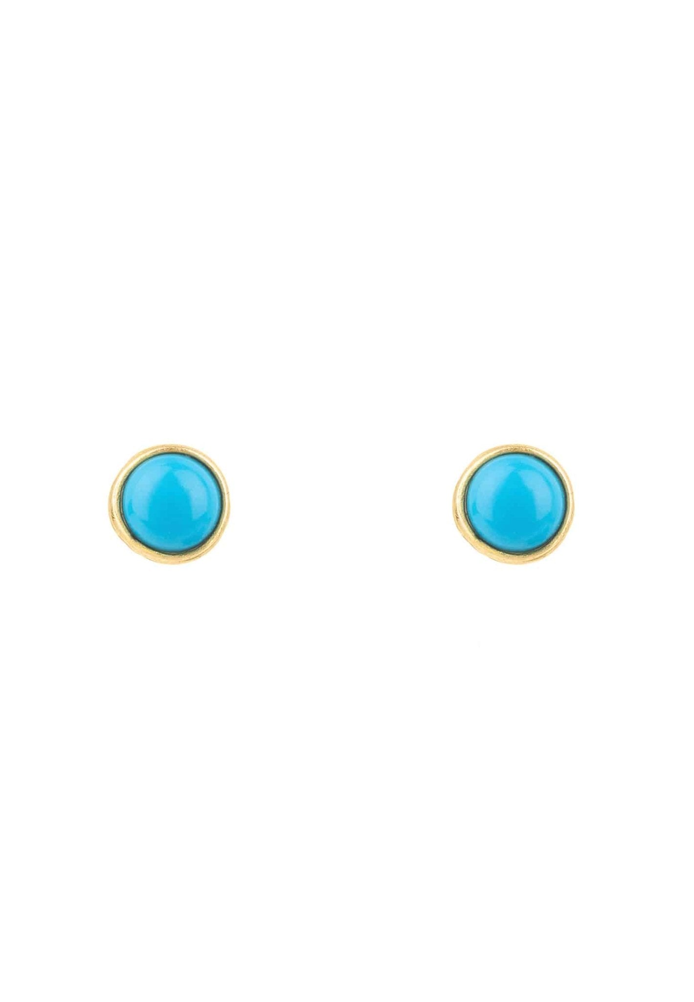 Petite Gemstone Earrings Gold Turquoise - My Store