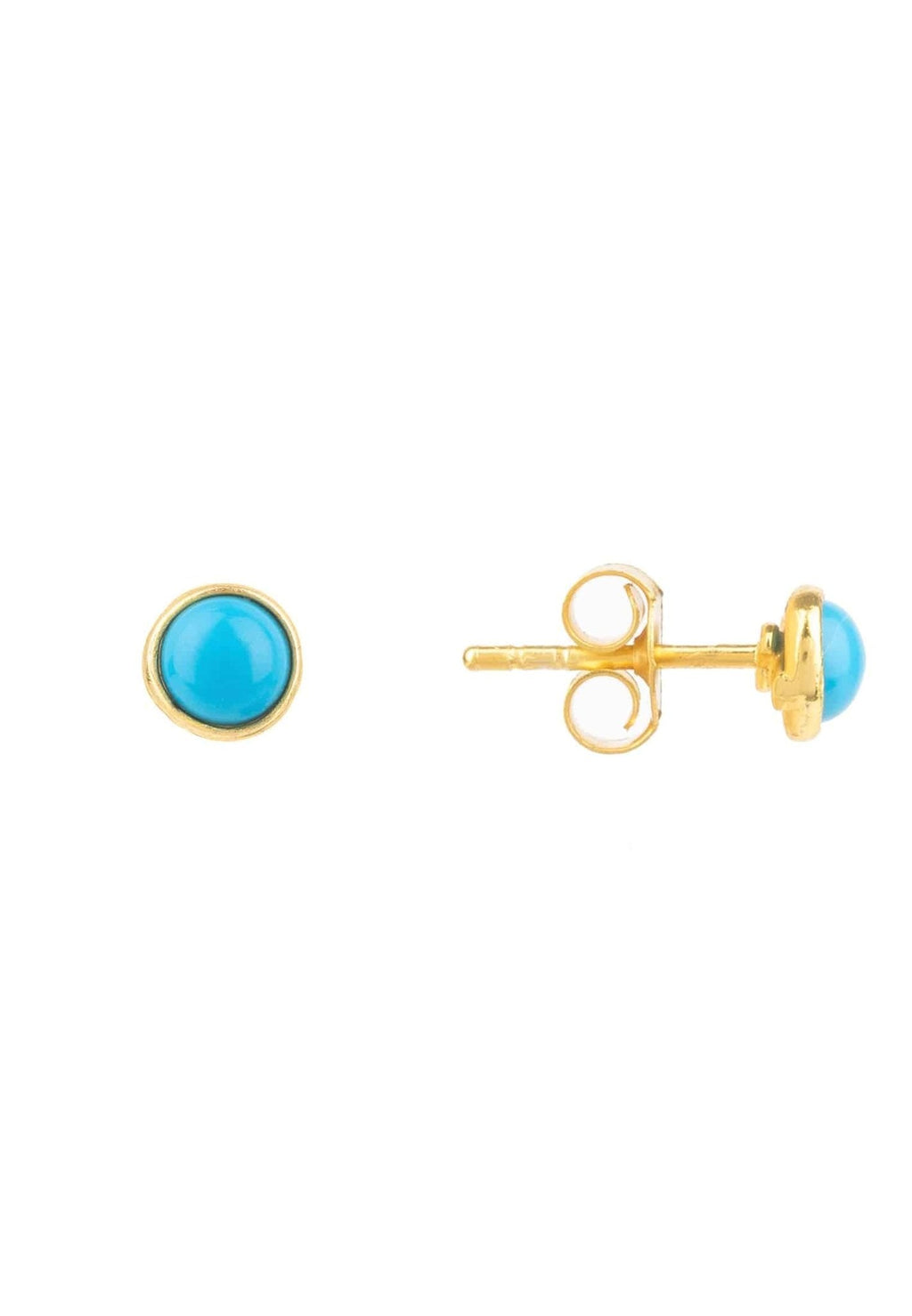 Petite Gemstone Earrings Gold Turquoise - My Store