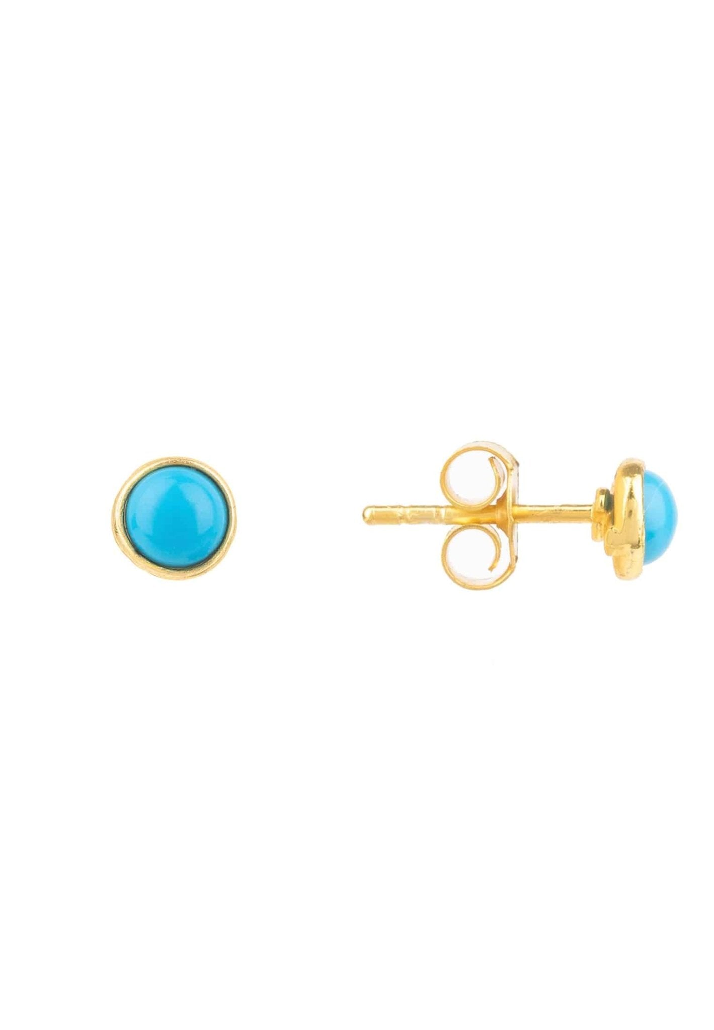 Petite Gemstone Earrings Gold Turquoise - My Store