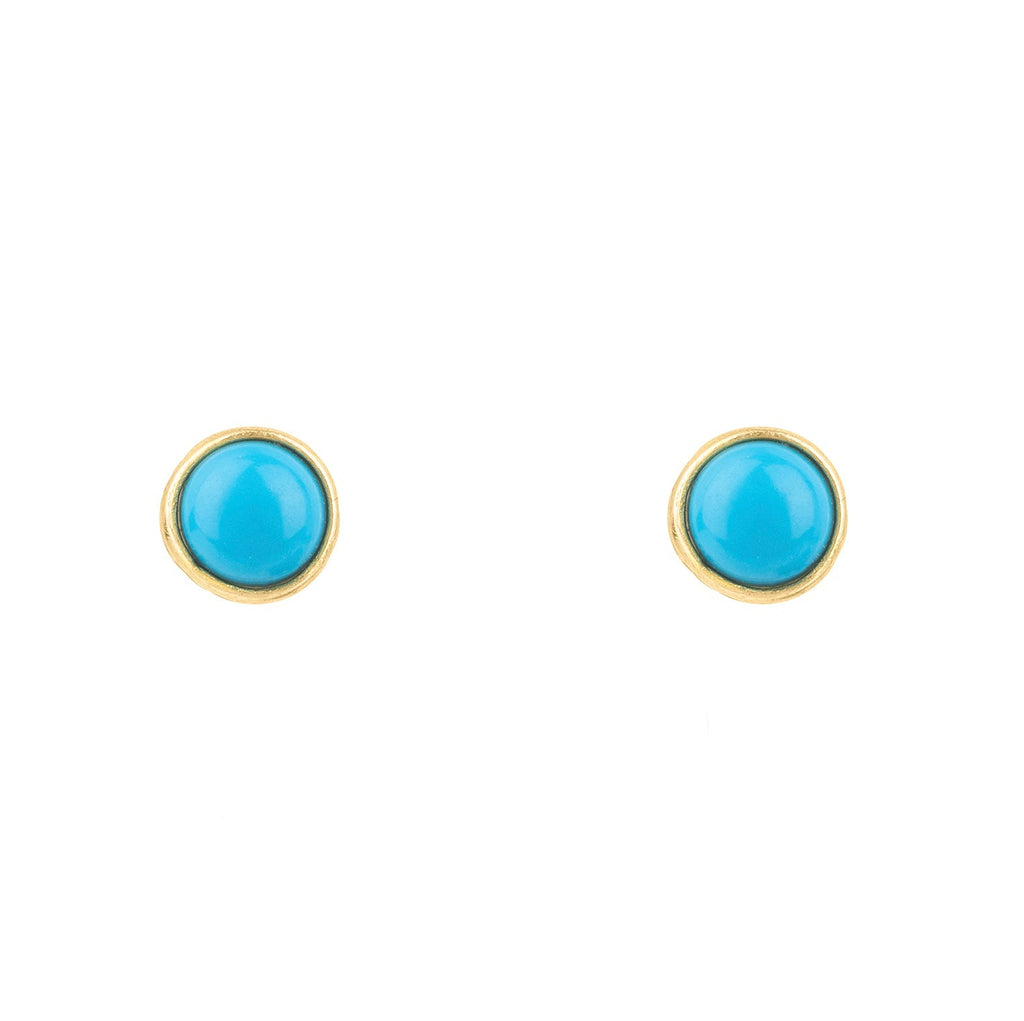 Petite Gemstone Earrings Gold Turquoise - My Store