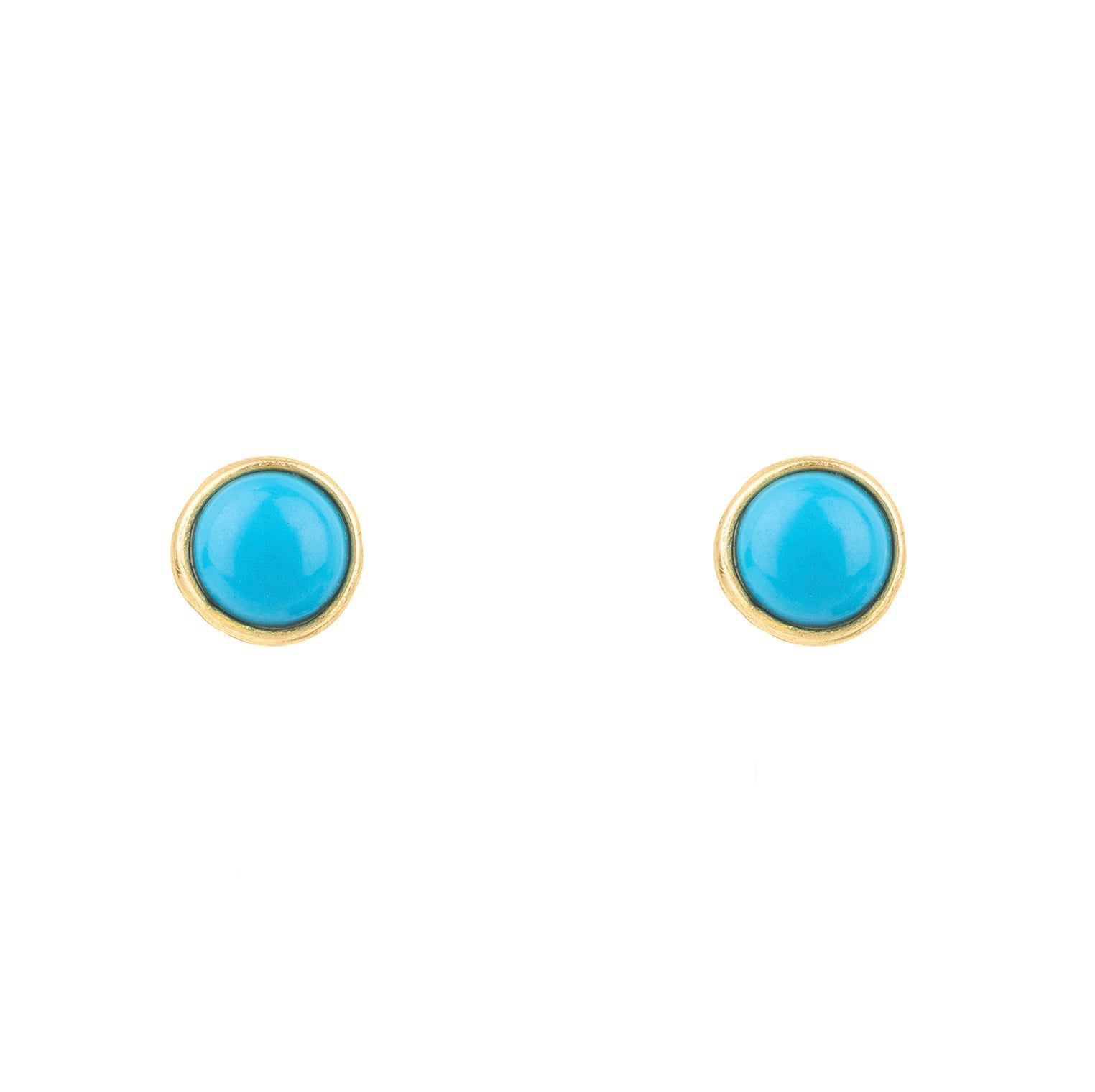 Petite Gemstone Earrings Gold Turquoise - My Store