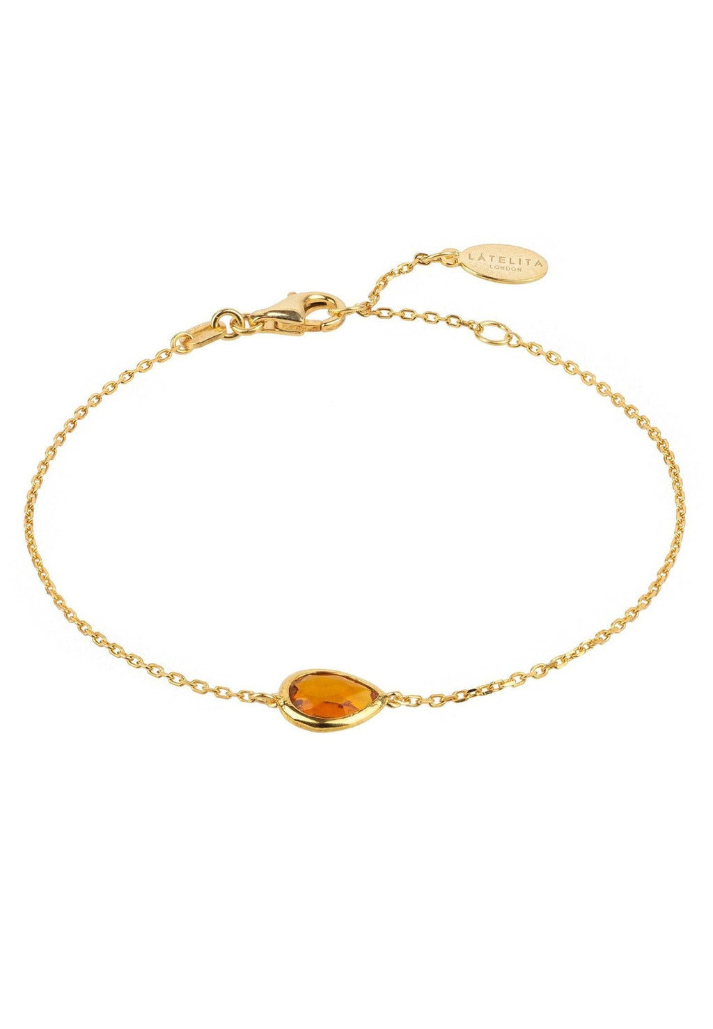 Pisa Mini Teardrop Bracelet Gold Citrine - My Store