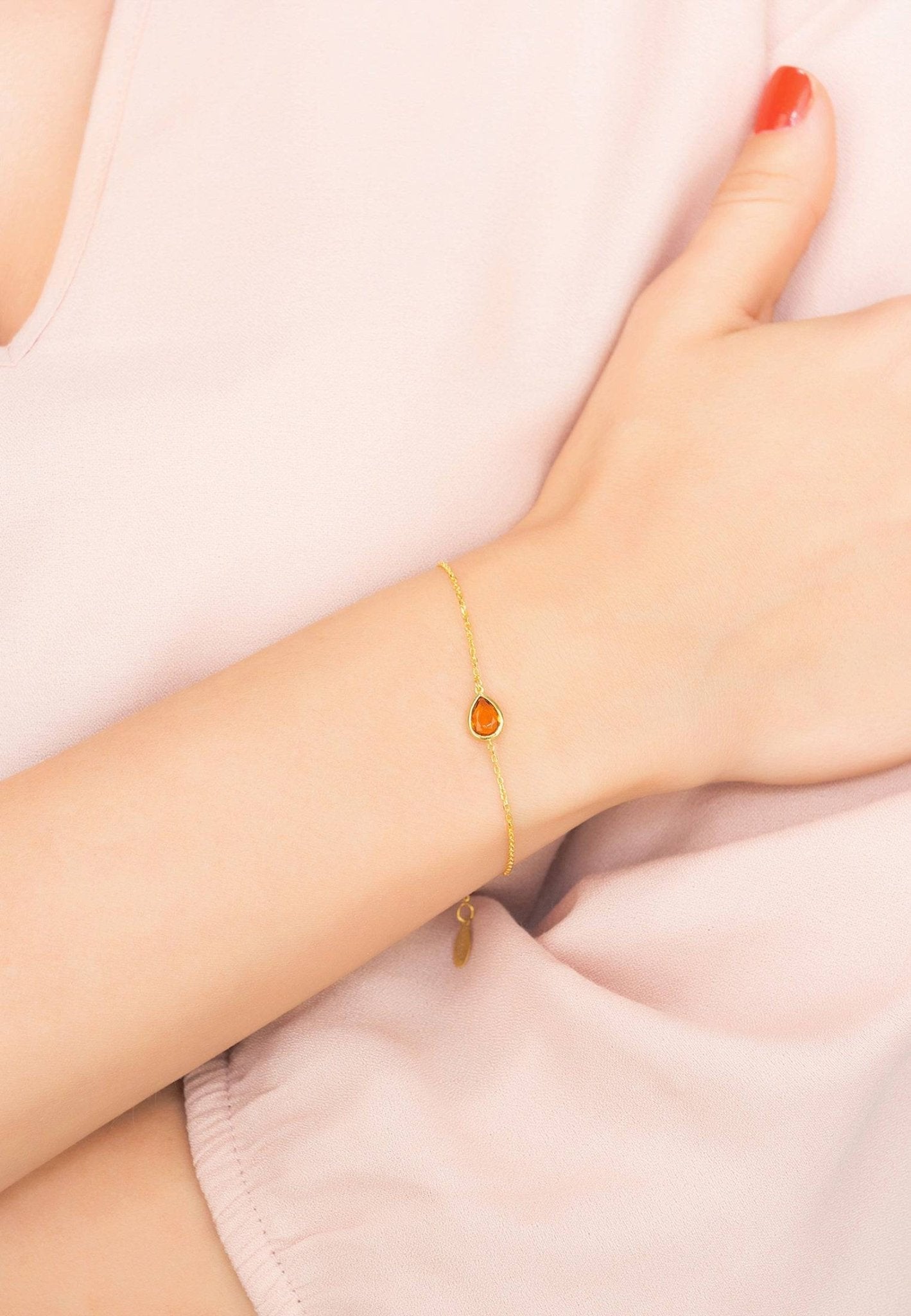 Pisa Mini Teardrop Bracelet Gold Citrine - My Store