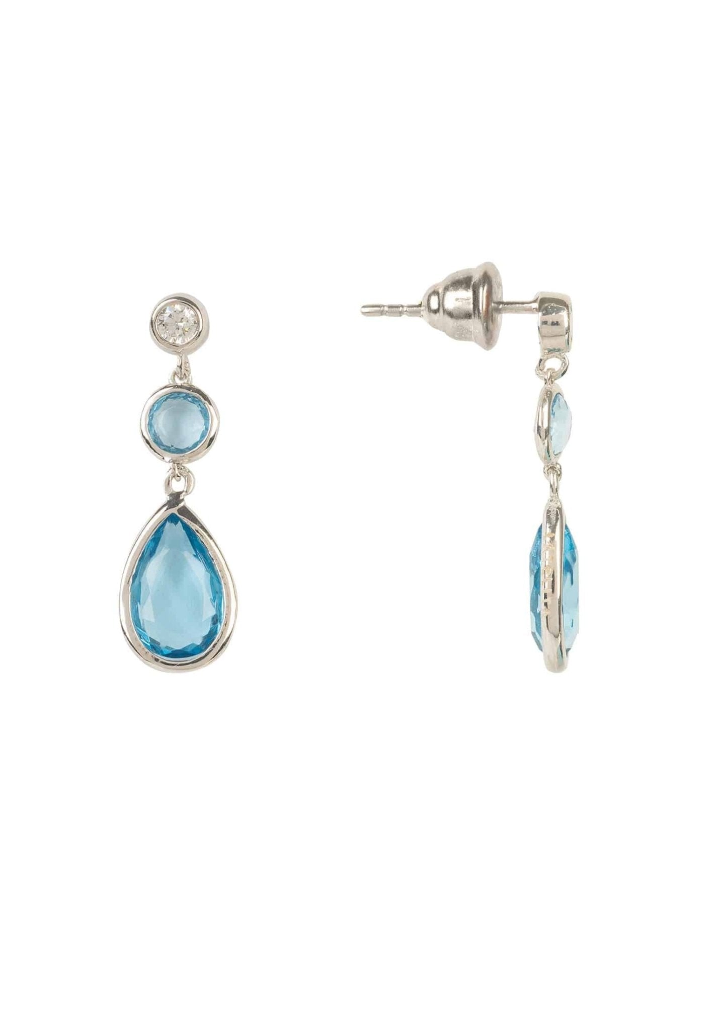 Tuscany Gemstone Drop Earring Silver Blue Topaz Hydro - My Store