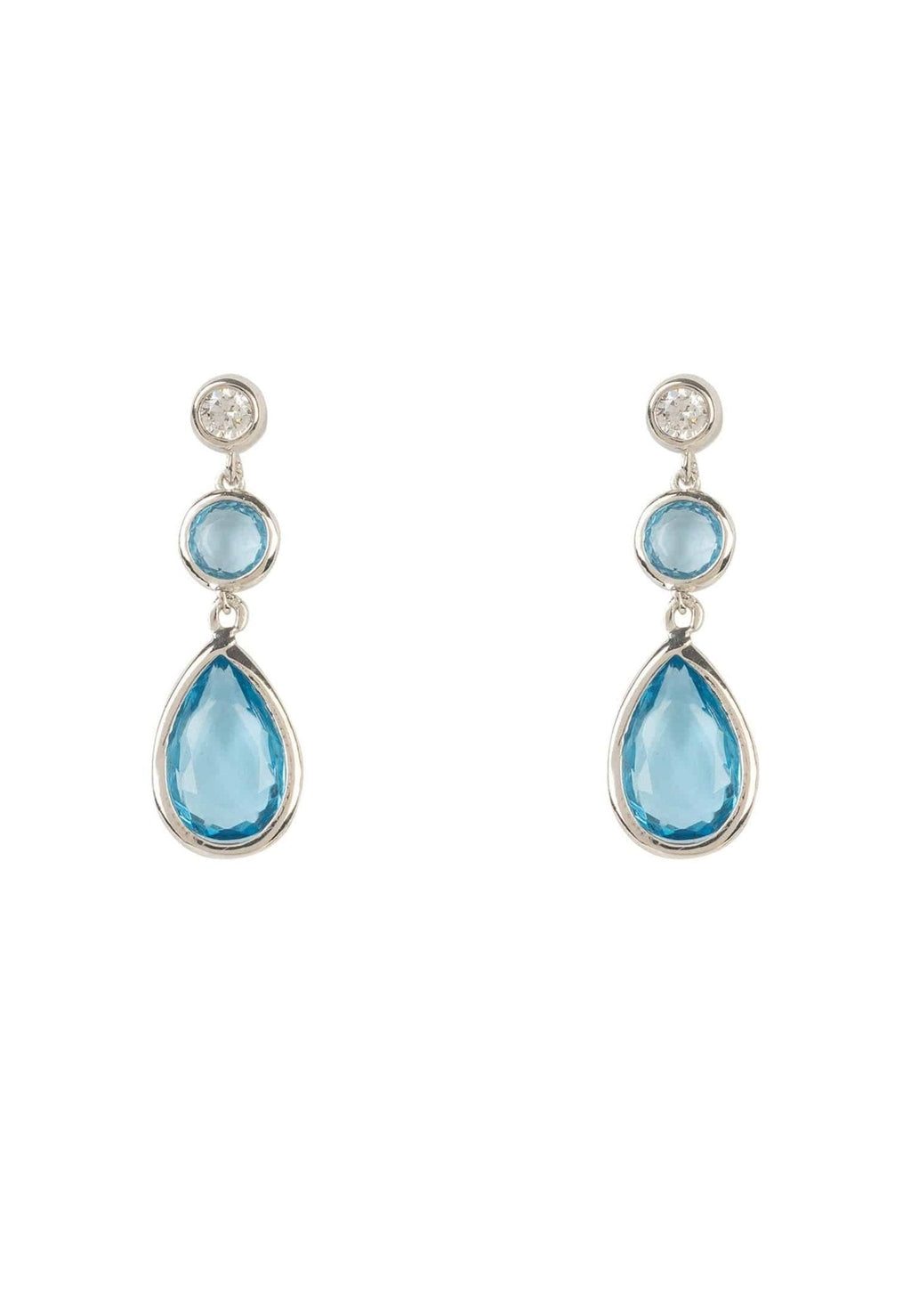 Tuscany Gemstone Drop Earring Silver Blue Topaz Hydro - My Store