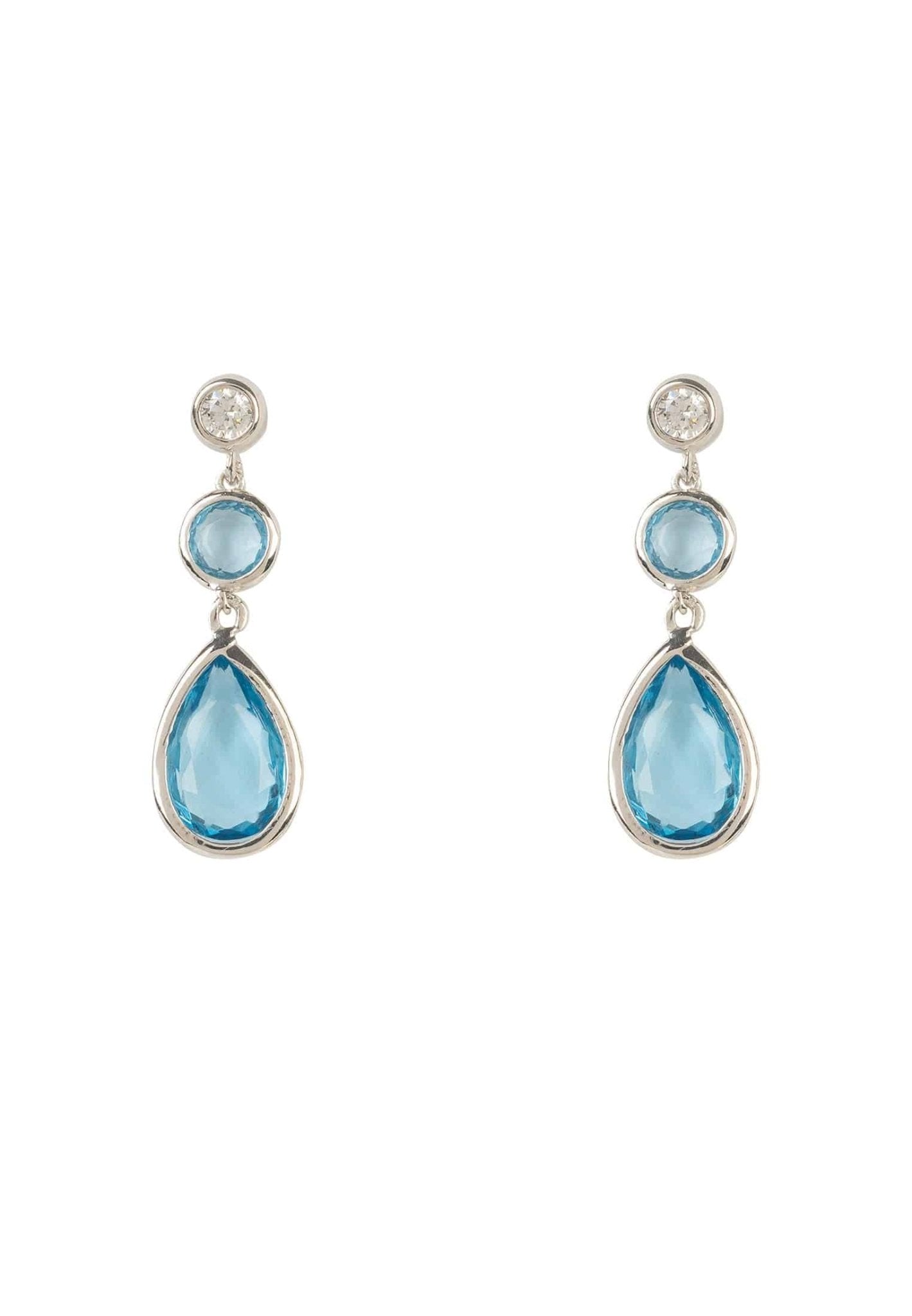 Tuscany Gemstone Drop Earring Silver Blue Topaz Hydro - My Store