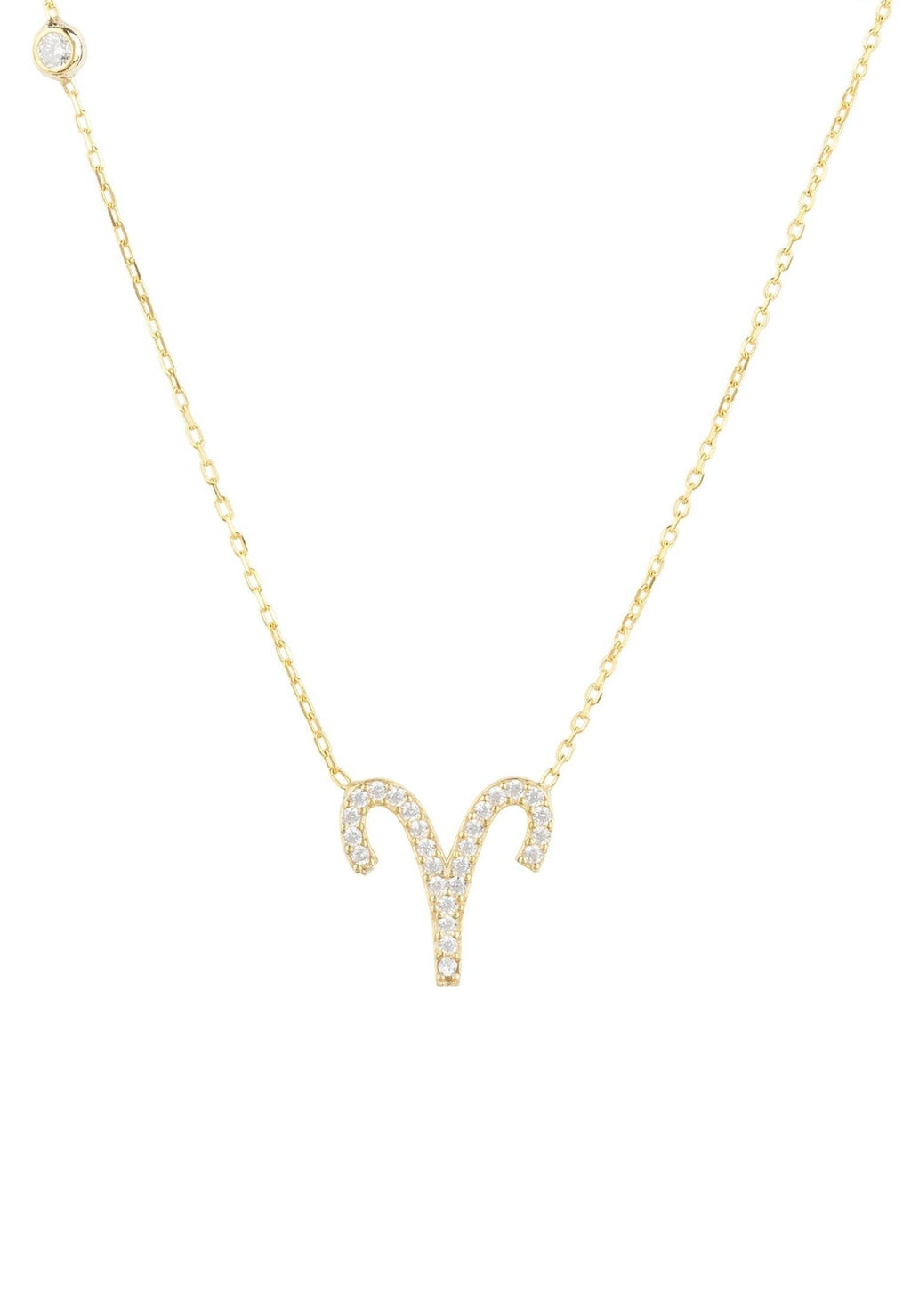 Zodiac Star Sign Pendant Necklace Gold Aries - My Store