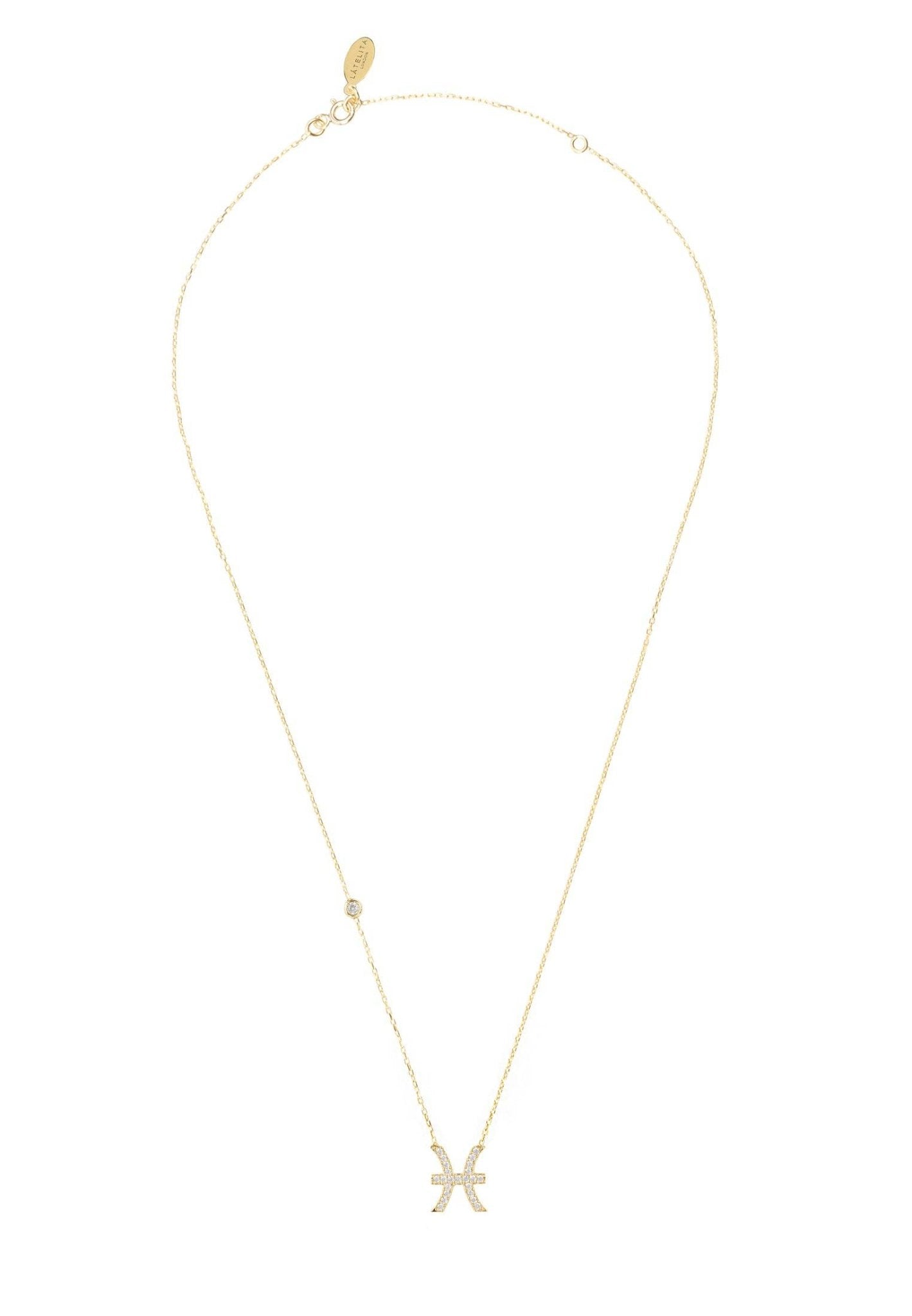Zodiac Star Sign Pendant Necklace Gold Pisces - My Store
