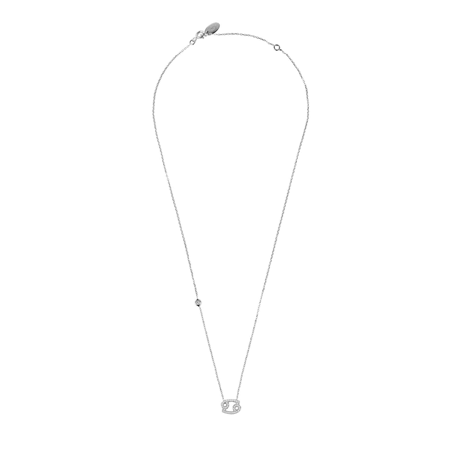 Zodiac Star Sign Pendant Necklace Silver Cancer - My Store