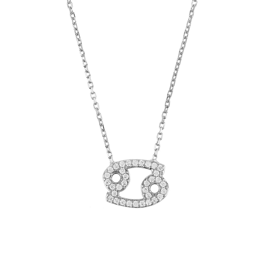 Zodiac Star Sign Pendant Necklace Silver Cancer - My Store
