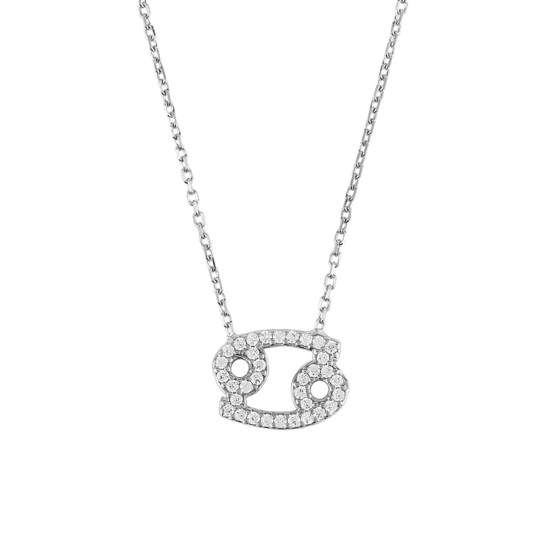 Zodiac Star Sign Pendant Necklace Silver Cancer - My Store